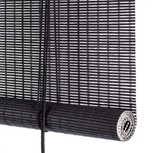 Black bamboo roller blind - Color & Co - UK Black bamboo roller blind
