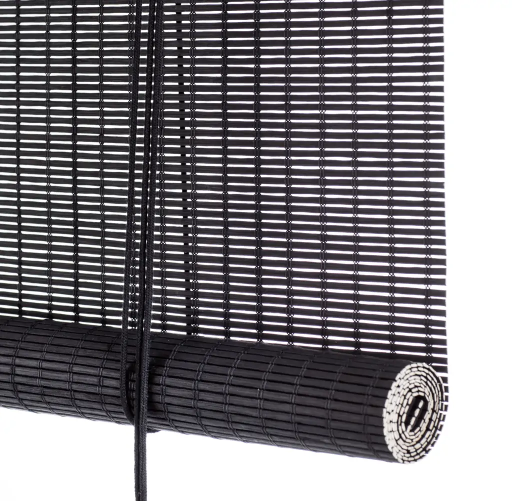 Black bamboo roller blind