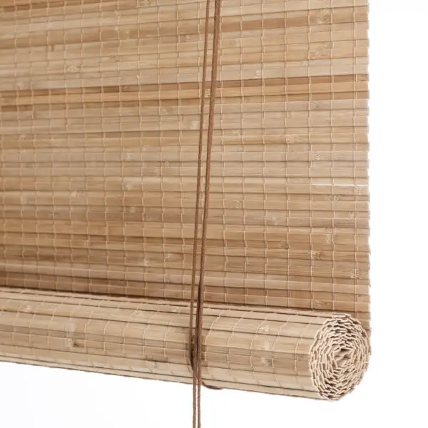 Brown privacy bamboo roller blinds