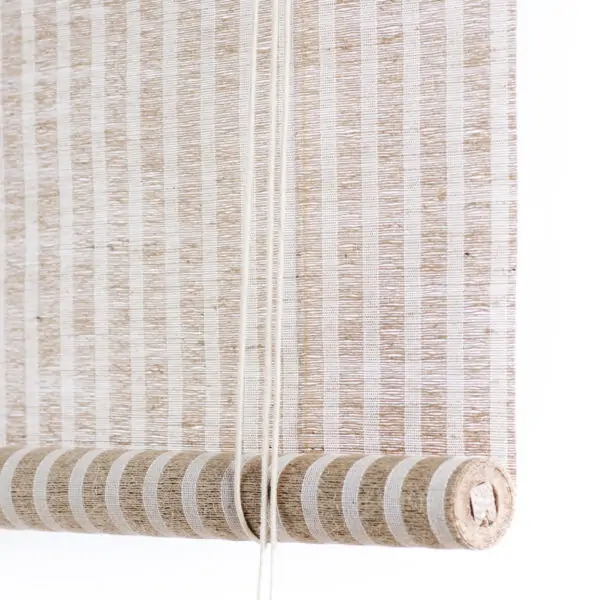 Brown plant striped roller blind