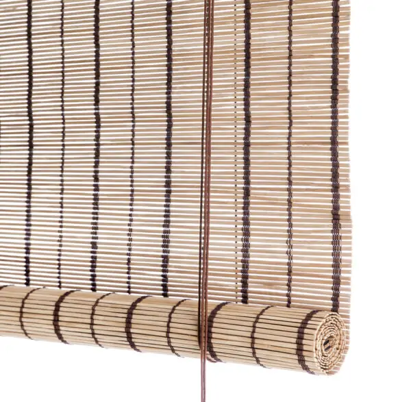 Brown striped bamboo roller blind - Color & Co - UK Brown striped bamboo roller blinds