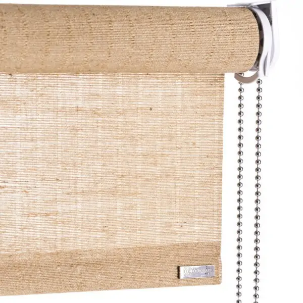 Brown plant roller blind with chain pull