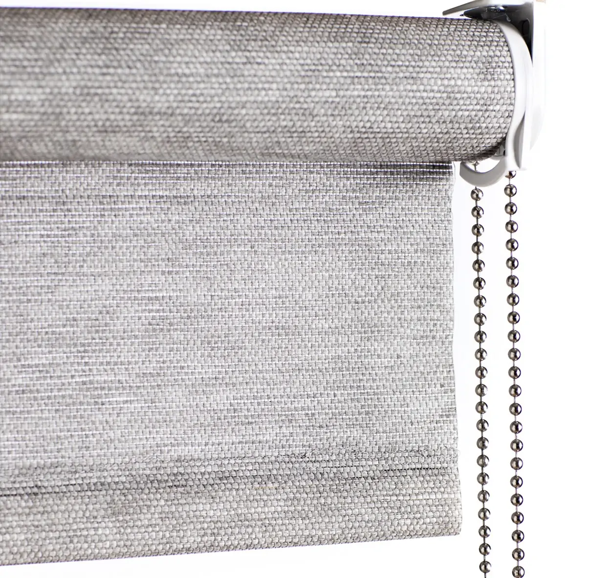 Grey paper roller blind with chain pull