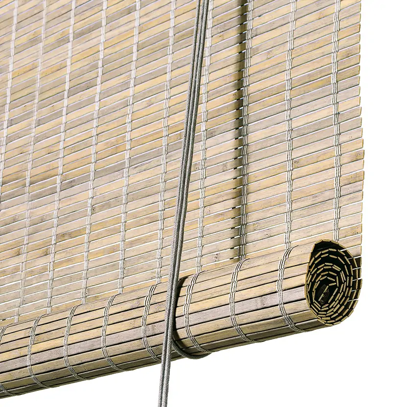 Grey stain bamboo roller blind