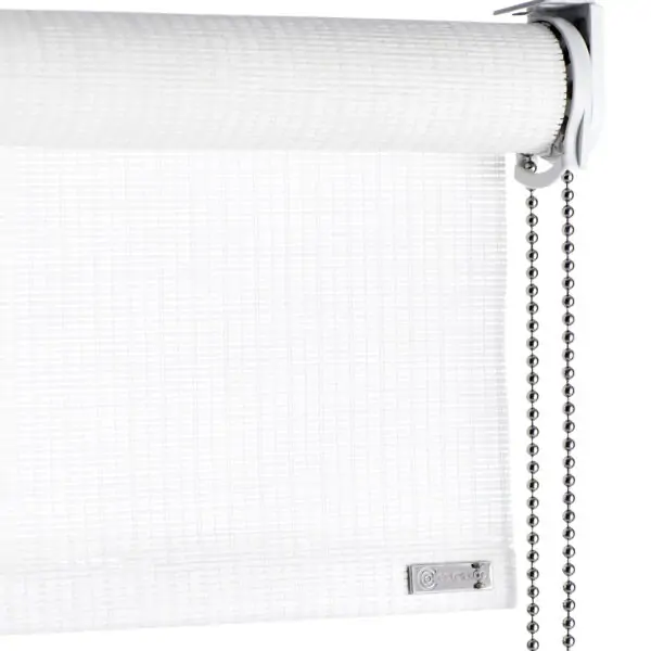 White paper roller blind, with chain pull