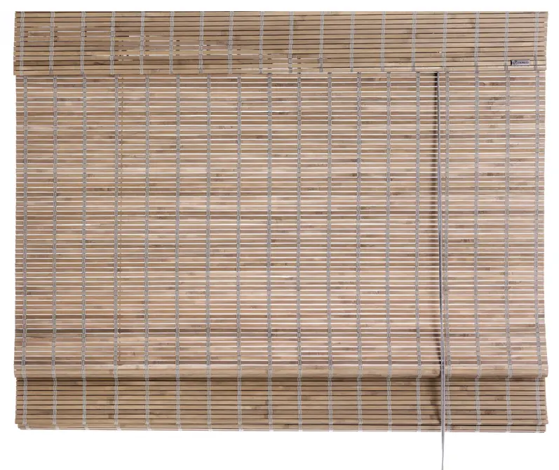 Grey stain bamboo roman blind