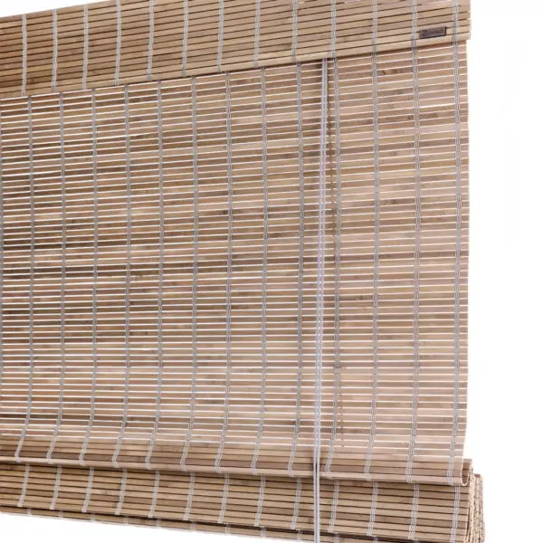 Grey stain bamboo roman blind