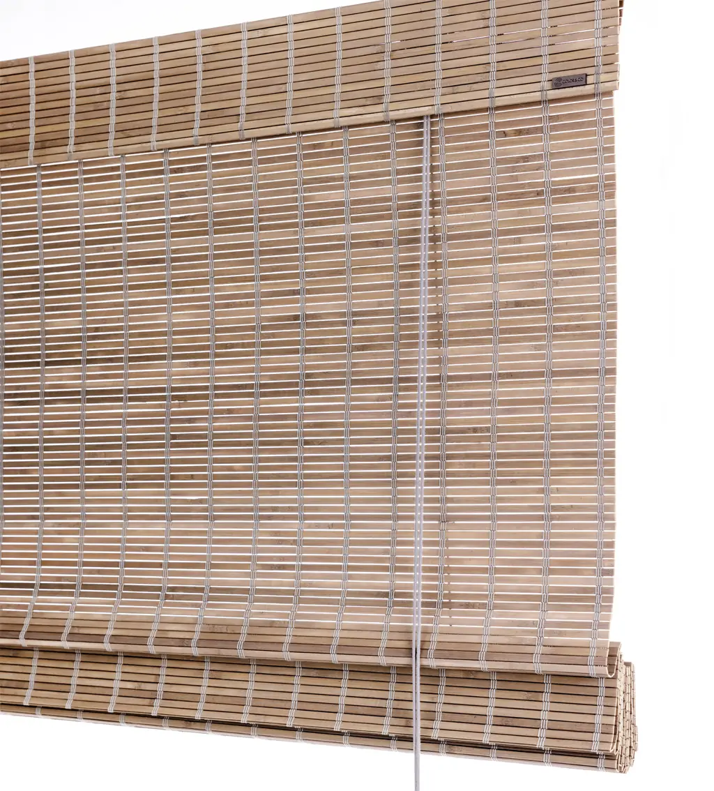 Grey stain bamboo roman blind