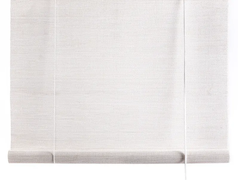 white bamboo roller blind