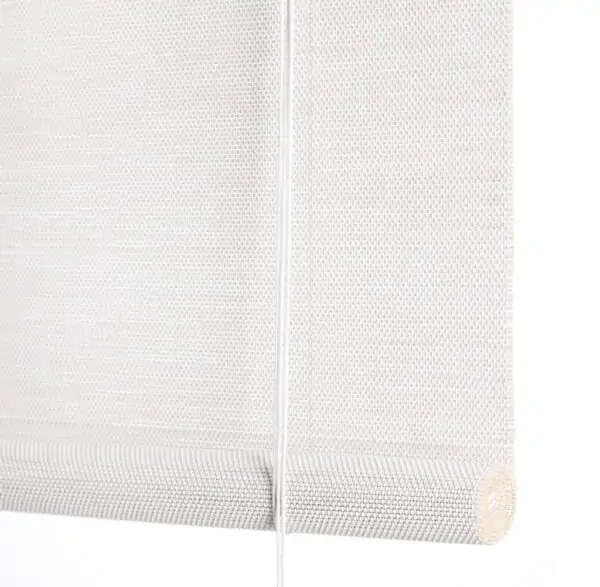 white bamboo roller blind