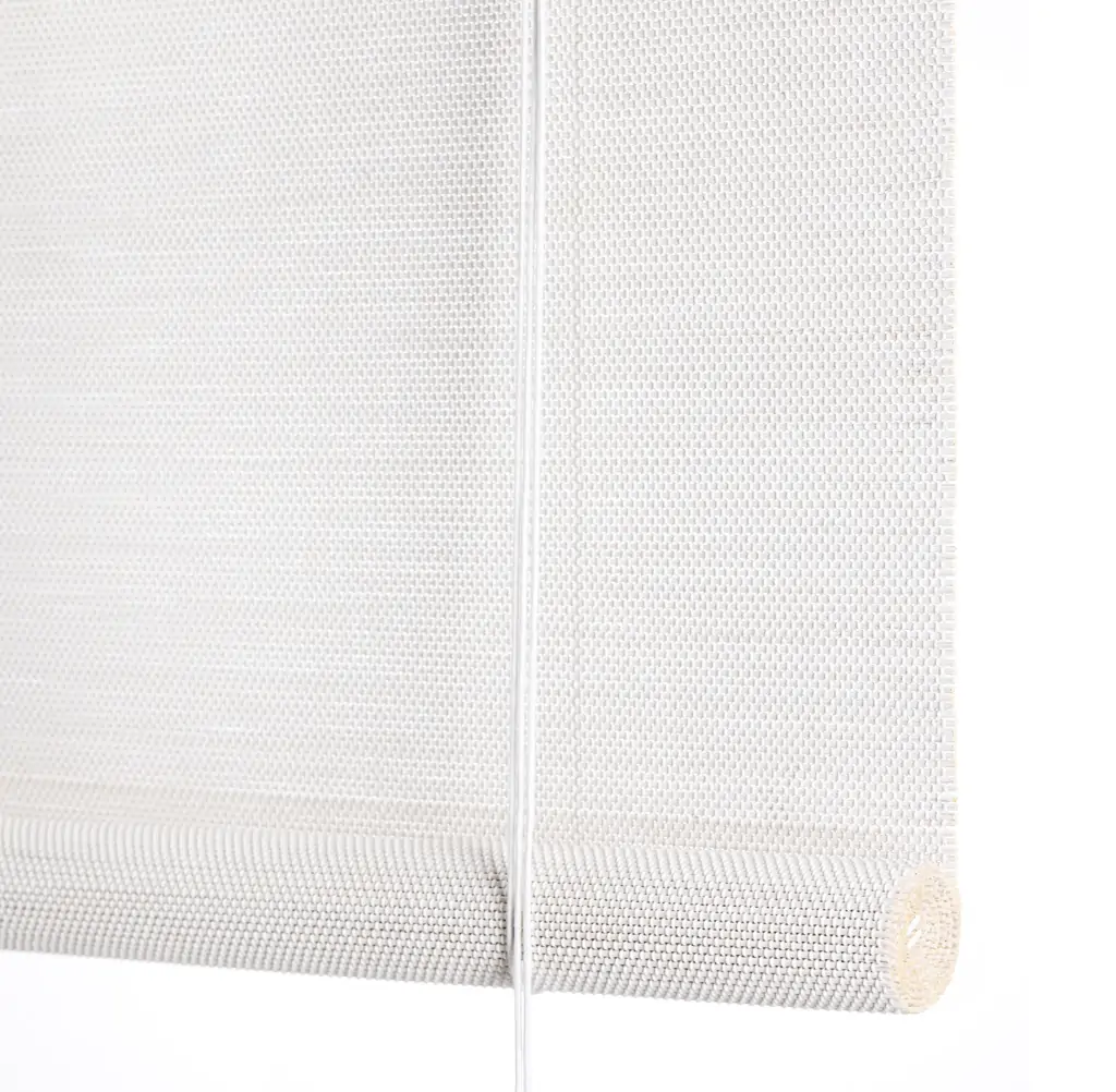 white bamboo roller blind